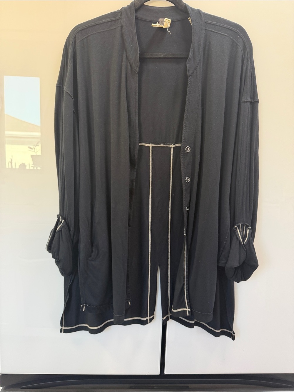 We The Free "Worn Thru Surplus" Cardi in black.